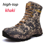 CUNGEl Mens Desert Combat Tactical Hiking Shoes Vintage Lace Up Military Army Waterproof Hunting Boots