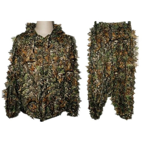 Outdoor Hunting clothes Woodland Sniper Ghillie Suit Kit Cloak Military 3D Leaf Camouflage Camo Jungle Field camouflage clothes