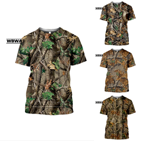 Outdoor Hunting Camouflage T-shirt Men 3d Print Summer Cool Military Tops Sport Camo Camp Gym Tees Shirts Mens Clothes