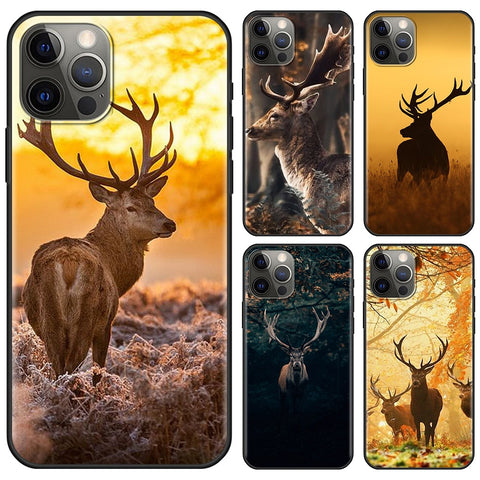 Deer Hunting Camo Phone Case For iPhone 12 11 13 Pro XR Max XR X 8 7 6s 6 Plus SE2020 Cover Soft Funda Black Coque