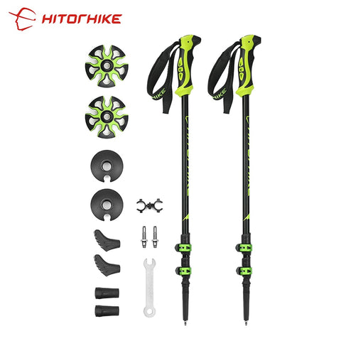 Hitorhike for Nordic walking sticks camping hiking Ultralight Adjustable Telescopic Alpenstock Trekking Pole walking New arrival