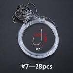 DAGEZI 28pcs/lot High Carbon Steel Fishing Hook with Fishing Line Barbed Hook Sea Fishing Hooks Carp fishing Tackle