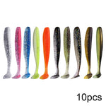 QXO 10pcs/Lot Soft Lures Silicone Bait 7cm 2g Goods For Fishing Sea Fishing Pva Swimbait Wobblers Artificial Tackle