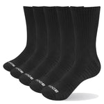 YUEDGE Brand 3 Pairs 5 Pairs Men Black Business Causal Cotton Cushion Wiking Comfortable Runing Hiking Sports Crew Dress Sock