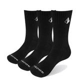 YUEDGE Brand 3 Pairs 5 Pairs Men Black Business Causal Cotton Cushion Wiking Comfortable Runing Hiking Sports Crew Dress Sock