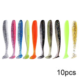 QXO 10pcs/Lot Soft Lures Silicone Bait 7cm 2g Goods For Fishing Sea Fishing Pva Swimbait Wobblers Artificial Tackle