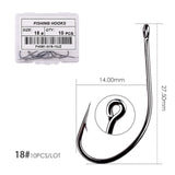 50pcs 10pcs Coating High Carbon Stainless Steel Barbed Carp Fishing Hooks Pack with Retail Original Box Fishing Hook Tackle