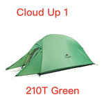 Naturehike Cloud Up Serie 123 Upgraded Camping Tent Waterproof Outdoor Hiking Tent 20D 210T Nylon Backpacking Tent With Free Mat