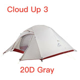 Naturehike Cloud Up Serie 123 Upgraded Camping Tent Waterproof Outdoor Hiking Tent 20D 210T Nylon Backpacking Tent With Free Mat