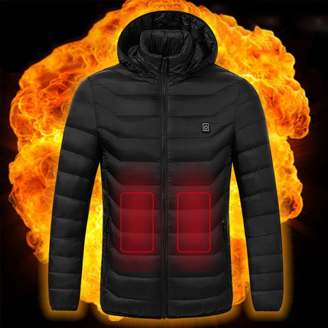 Electric Heated Vest Jackets USB Electric Heating Hooded Cotton Coat Camping Hiking Hunting Thermal Warmer Jacket Winter Outdoor