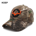 KOEP 2021 New Camo Baseball Cap Fishing Caps Men Outdoor Hunting Camouflage Jungle Hat 3D Deer Head Hiking Casquette Hats