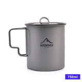 Widesea Camping Mug Titanium Cup Tourist Tableware Picnic Utensils Outdoor Kitchen Equipment Travel Cooking set Cookware Hiking