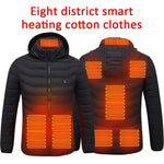 Electric Heated Vest Jackets USB Electric Heating Hooded Cotton Coat Camping Hiking Hunting Thermal Warmer Jacket Winter Outdoor