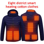 Electric Heated Vest Jackets USB Electric Heating Hooded Cotton Coat Camping Hiking Hunting Thermal Warmer Jacket Winter Outdoor