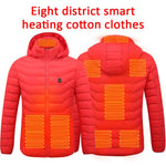 Electric Heated Vest Jackets USB Electric Heating Hooded Cotton Coat Camping Hiking Hunting Thermal Warmer Jacket Winter Outdoor