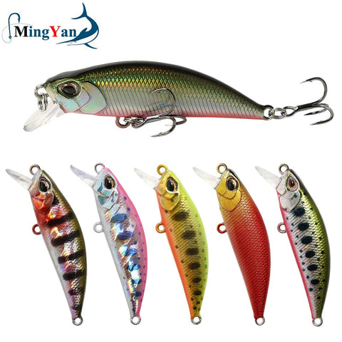 1PCS Minnow Fishing Lure 3D Eyes 50mm 5g Plastic Hard Bait Artificial Lures Wobbler Crankbait Winter Sea Fishing Bass Tackle