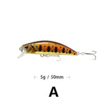 1PCS Minnow Fishing Lure 3D Eyes 50mm 5g Plastic Hard Bait Artificial Lures Wobbler Crankbait Winter Sea Fishing Bass Tackle