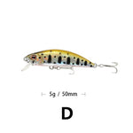 1PCS Minnow Fishing Lure 3D Eyes 50mm 5g Plastic Hard Bait Artificial Lures Wobbler Crankbait Winter Sea Fishing Bass Tackle