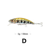 1PCS Minnow Fishing Lure 3D Eyes 50mm 5g Plastic Hard Bait Artificial Lures Wobbler Crankbait Winter Sea Fishing Bass Tackle