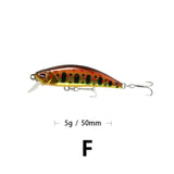 1PCS Minnow Fishing Lure 3D Eyes 50mm 5g Plastic Hard Bait Artificial Lures Wobbler Crankbait Winter Sea Fishing Bass Tackle