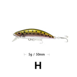 1PCS Minnow Fishing Lure 3D Eyes 50mm 5g Plastic Hard Bait Artificial Lures Wobbler Crankbait Winter Sea Fishing Bass Tackle