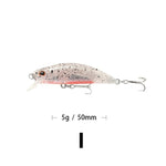 1PCS Minnow Fishing Lure 3D Eyes 50mm 5g Plastic Hard Bait Artificial Lures Wobbler Crankbait Winter Sea Fishing Bass Tackle