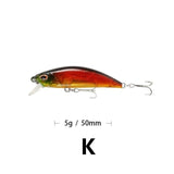 1PCS Minnow Fishing Lure 3D Eyes 50mm 5g Plastic Hard Bait Artificial Lures Wobbler Crankbait Winter Sea Fishing Bass Tackle