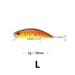 1PCS Minnow Fishing Lure 3D Eyes 50mm 5g Plastic Hard Bait Artificial Lures Wobbler Crankbait Winter Sea Fishing Bass Tackle