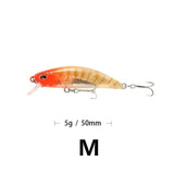 1PCS Minnow Fishing Lure 3D Eyes 50mm 5g Plastic Hard Bait Artificial Lures Wobbler Crankbait Winter Sea Fishing Bass Tackle