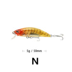 1PCS Minnow Fishing Lure 3D Eyes 50mm 5g Plastic Hard Bait Artificial Lures Wobbler Crankbait Winter Sea Fishing Bass Tackle