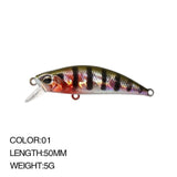 1PCS Minnow Fishing Lure 3D Eyes 50mm 5g Plastic Hard Bait Artificial Lures Wobbler Crankbait Winter Sea Fishing Bass Tackle