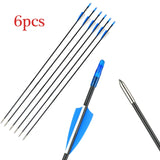 6pcs/12pcs Huntingdoor Hunting Fiberglass Arrows 31inch Diameter 6mm 3Inch 2 Red 1 White Arrow Feather for Recurve Bow Archery