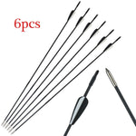 6pcs/12pcs Huntingdoor Hunting Fiberglass Arrows 31inch Diameter 6mm 3Inch 2 Red 1 White Arrow Feather for Recurve Bow Archery