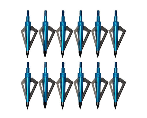 6/12/24 Pack 125 Grain 3 Fixed Blade Hunting Broadheads Archery Arrow Hunting Points Metal Tips for Compound Bow and Crossbow