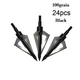 6/12/24 Pack 125 Grain 3 Fixed Blade Hunting Broadheads Archery Arrow Hunting Points Metal Tips for Compound Bow and Crossbow