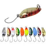 10Pcs/6Pcs 2.5G 32MM Spoon Sequins Lure Fishing Lure Metal Bait Single Hook Spinner Hard Bait Trout Bass Pike Winter Ice Fishing