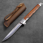 Damascus Pattern Folding Knife Outdoor Self-Defense Knife High Hardness Folding Knife Camping Survival Knife