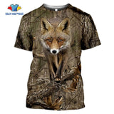 SONSPEE Military Casual Men's Tops Camo Hunting Animal Deer Head 3D T-shirt Fashion Streetwear Women Pullover Short Sleeve Tee