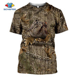 SONSPEE Military Casual Men's Tops Camo Hunting Animal Deer Head 3D T-shirt Fashion Streetwear Women Pullover Short Sleeve Tee