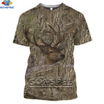 SONSPEE Military Casual Men's Tops Camo Hunting Animal Deer Head 3D T-shirt Fashion Streetwear Women Pullover Short Sleeve Tee