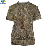 SONSPEE Military Casual Men's Tops Camo Hunting Animal Deer Head 3D T-shirt Fashion Streetwear Women Pullover Short Sleeve Tee