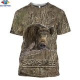 SONSPEE Military Casual Men's Tops Camo Hunting Animal Deer Head 3D T-shirt Fashion Streetwear Women Pullover Short Sleeve Tee