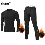 Aismz Winter Thermal Underwear Men Warm First Layer Man Undrewear Set Fleece  Compression Quick Drying Second Skin Long Johns