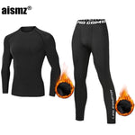 Aismz Winter Thermal Underwear Men Warm First Layer Man Undrewear Set Fleece  Compression Quick Drying Second Skin Long Johns