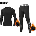 Aismz Winter Thermal Underwear Men Warm First Layer Man Undrewear Set Fleece  Compression Quick Drying Second Skin Long Johns