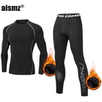 Aismz Winter Thermal Underwear Men Warm First Layer Man Undrewear Set Fleece  Compression Quick Drying Second Skin Long Johns