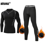 Aismz Winter Thermal Underwear Men Warm First Layer Man Undrewear Set Fleece  Compression Quick Drying Second Skin Long Johns