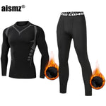 Aismz Winter Thermal Underwear Men Warm First Layer Man Undrewear Set Fleece  Compression Quick Drying Second Skin Long Johns