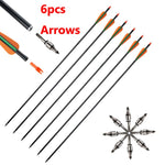 Huntingdoor Glass Fiber Hunting Arrows 80cm Diameter 8mm Plastic Feather Replaceable Arrow Point for Children's Pratice Archery