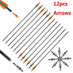 Huntingdoor Glass Fiber Hunting Arrows 80cm Diameter 8mm Plastic Feather Replaceable Arrow Point for Children's Pratice Archery